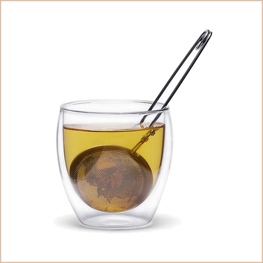 Stainless steel ball mesh tea infuser with spring handle 