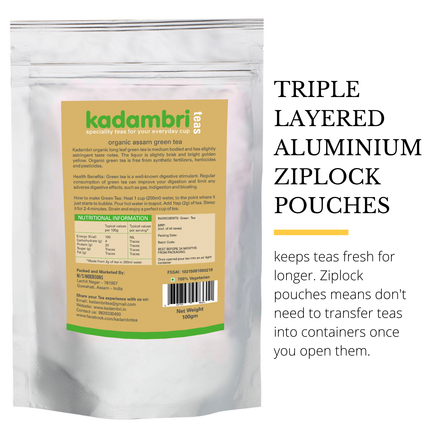 organic green tea leaves - kadambri teas - Buy Loose Green Tea in India Online - 100% Certified Organic Teas