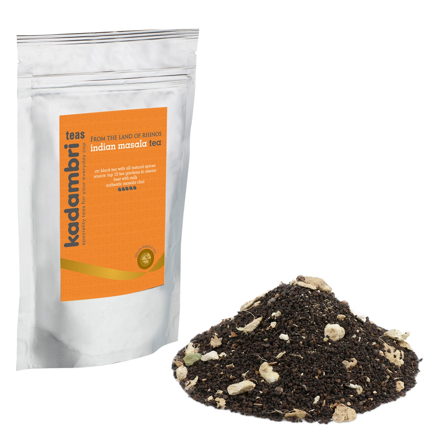 Assam Masala Chai pack with CTC tea and natural spices