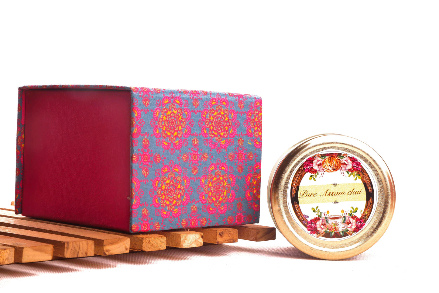 Assam Chai gift box, pure CTC tea in festive packaging