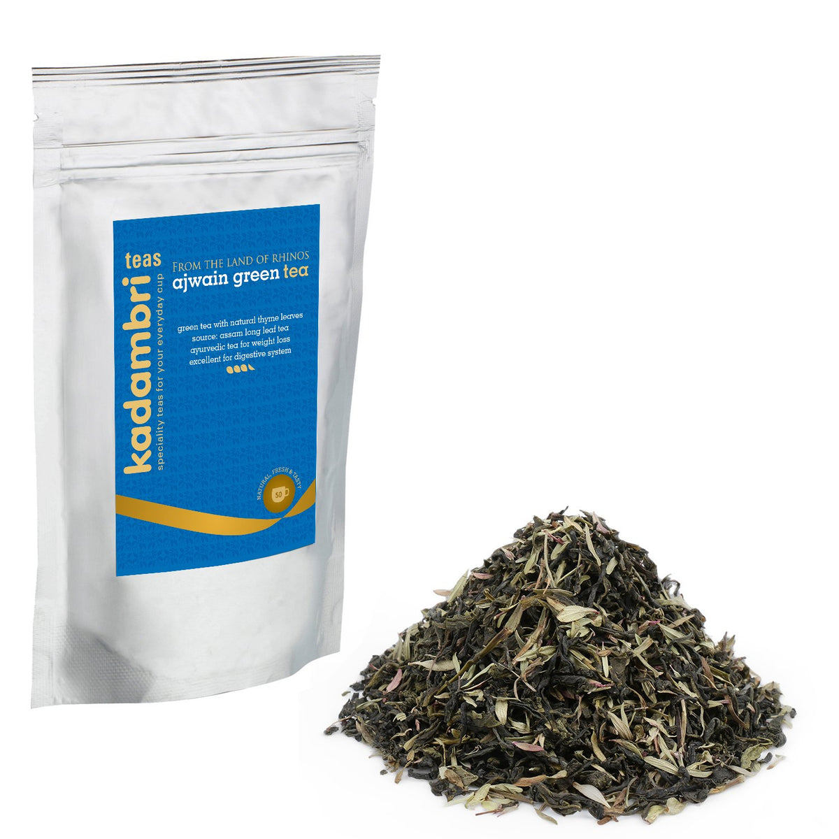 Ajwain Green Tea pack with green tea and natural ajwain