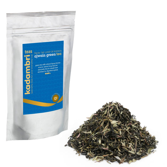 Ajwain Green Tea pack with green tea and natural ajwain